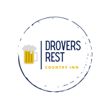 Drovers Rest Logo; 
drink stain circle, with pub name and pint glass inside. 